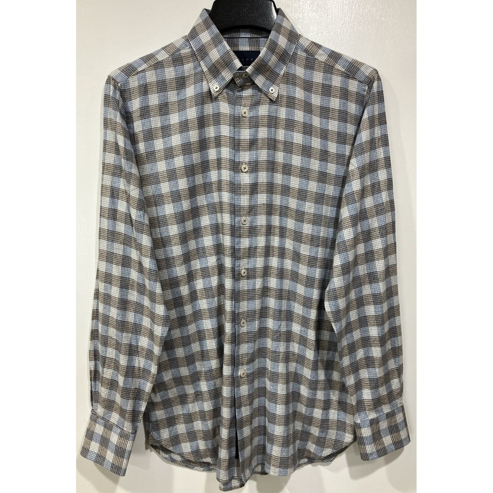 Calder Caramel L/S Plaid Flannel Shirt‎ Men's Size Medium 1/70 Limited Ed.